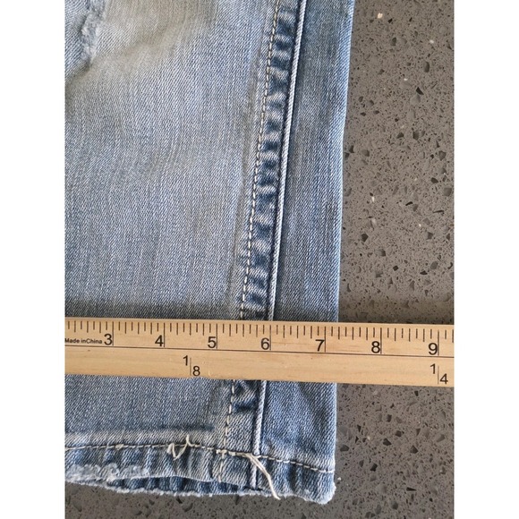 Miss Me Capri Jeans Women's 27 Blue Stretch Denim Distressed Leather Inserts - Picture 10 of 12